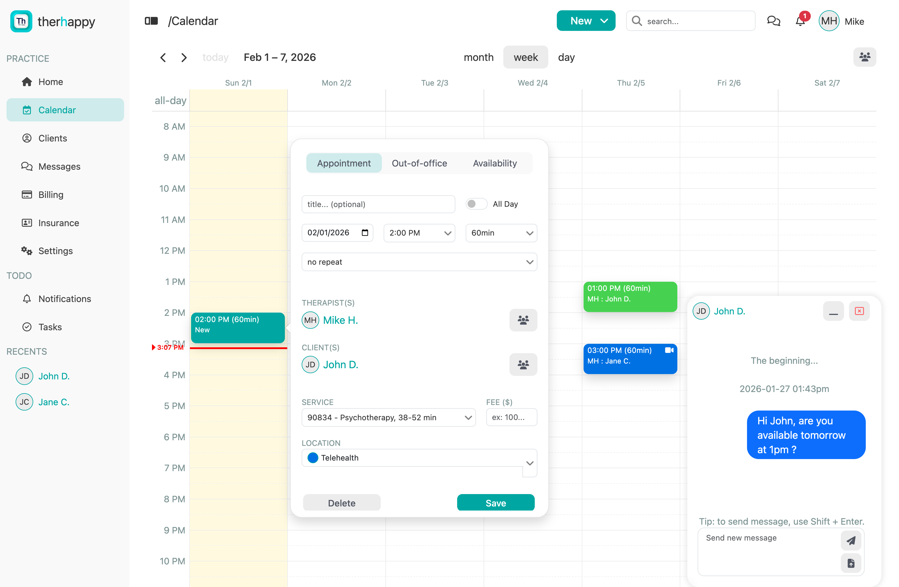 screenshot therhappy progress note 2