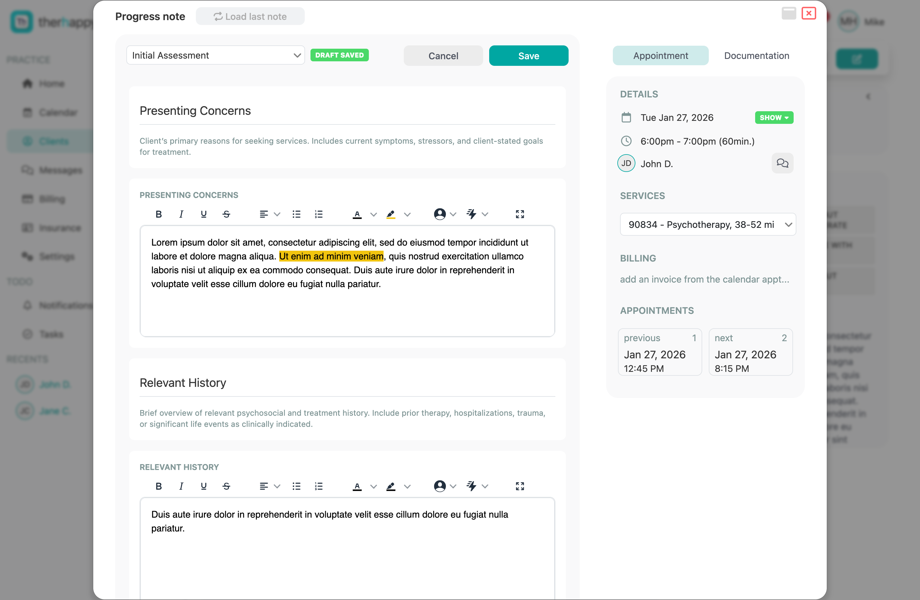 screenshot therhappy document library 2