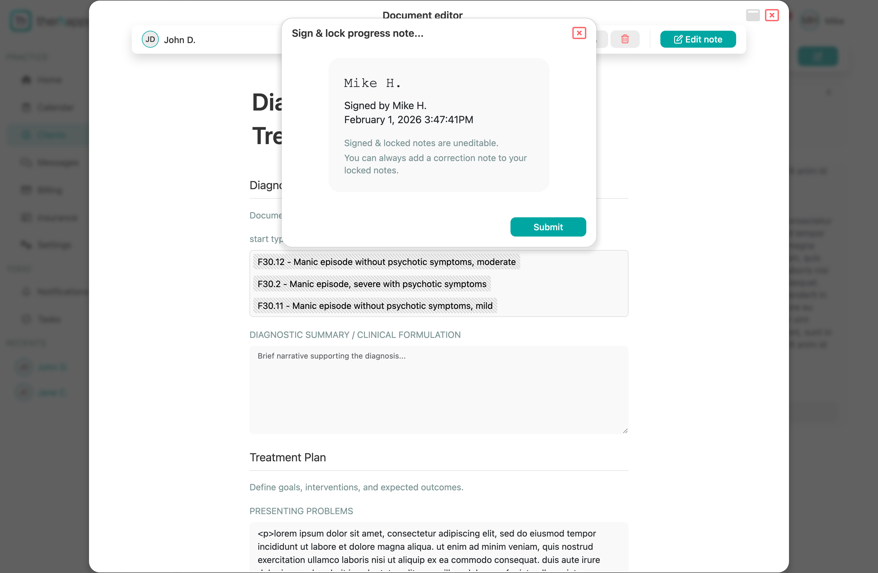 screenshot therhappy calendar